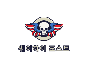 Patriotic Skull Wing logo design