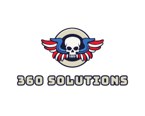 Patriotic Skull Wing logo design