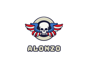 Patriotic Skull Wing logo design