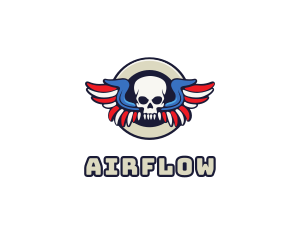 Patriotic Skull Wing logo design