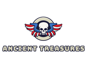 Patriotic Skull Wing logo design