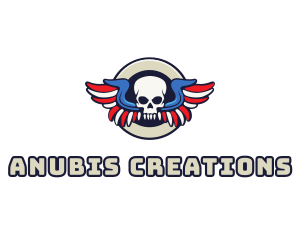 Patriotic Skull Wing logo design