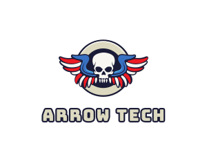 Patriotic Skull Wing logo design