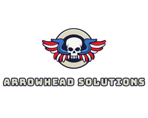 Patriotic Skull Wing logo design