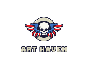 Patriotic Skull Wing logo design