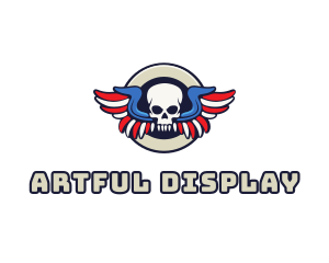 Patriotic Skull Wing logo design