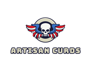 Patriotic Skull Wing logo design