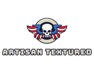 Patriotic Skull Wing logo design