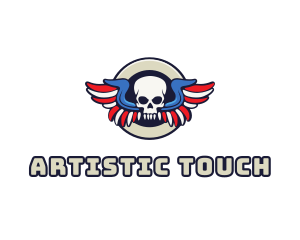 Patriotic Skull Wing logo design