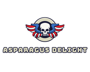 Patriotic Skull Wing logo design