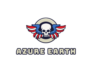 Patriotic Skull Wing logo design