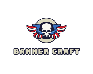 Patriotic Skull Wing logo design