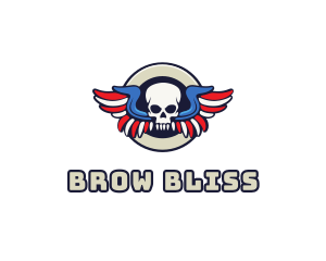 Patriotic Skull Wing logo design