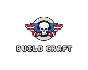 Patriotic Skull Wing logo design