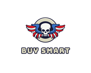 Patriotic Skull Wing logo design