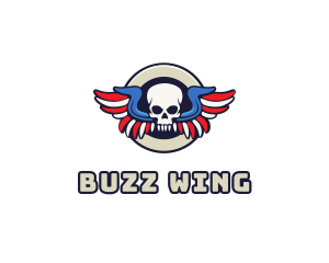 Patriotic Skull Wing logo design