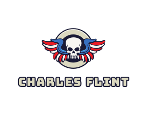 Patriotic Skull Wing logo design