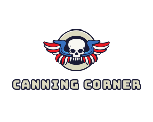 Patriotic Skull Wing logo design