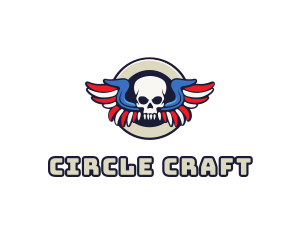 Patriotic Skull Wing logo design