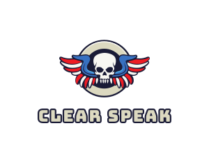 Patriotic Skull Wing logo design