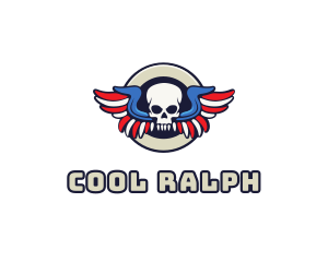 Patriotic Skull Wing logo design