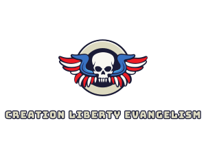 Patriotic Skull Wing logo design