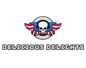 Patriotic Skull Wing logo design