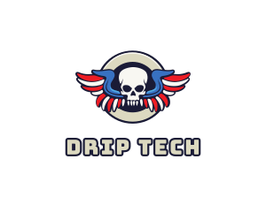 Patriotic Skull Wing logo design