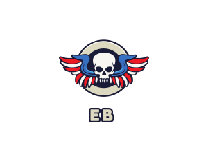 Veteran - Patriotic Skull Wing logo design