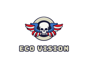 Patriotic Skull Wing logo design