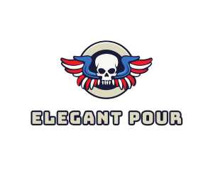 Patriotic Skull Wing logo design