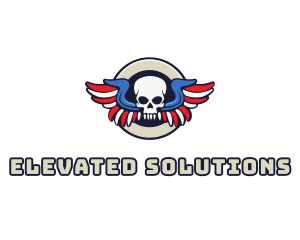 Patriotic Skull Wing logo design