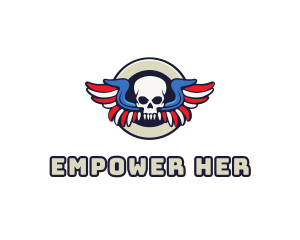 Patriotic Skull Wing logo design