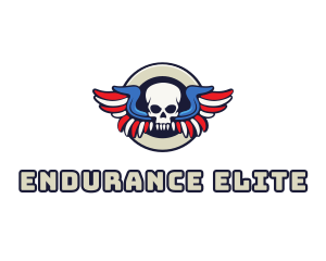 Patriotic Skull Wing logo design