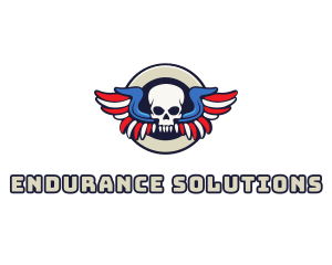 Patriotic Skull Wing logo design