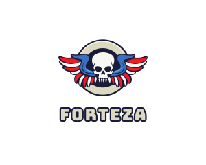 Patriotic Skull Wing logo design