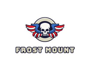 Patriotic Skull Wing logo design