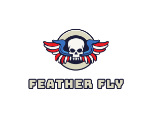 Patriotic Skull Wing logo design