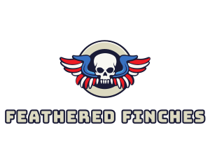 Patriotic Skull Wing logo design