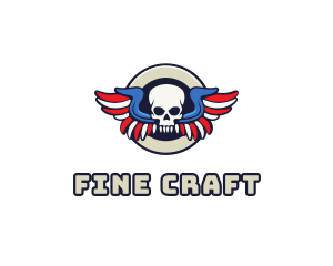 Patriotic Skull Wing logo design