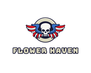 Patriotic Skull Wing logo design