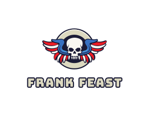 Patriotic Skull Wing logo design