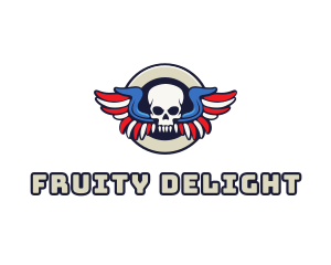 Patriotic Skull Wing logo design