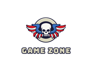 Patriotic Skull Wing logo design