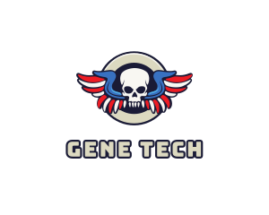 Patriotic Skull Wing logo design