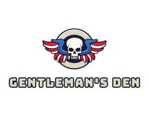 Patriotic Skull Wing logo design