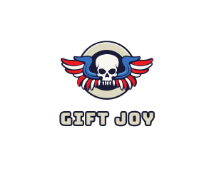 Patriotic Skull Wing logo design