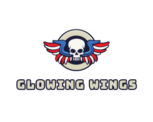 Patriotic Skull Wing logo design