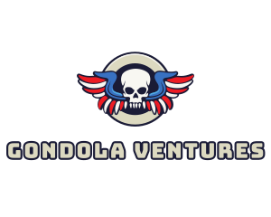 Patriotic Skull Wing logo design