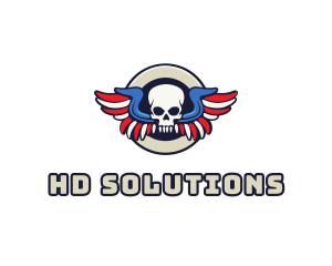 Patriotic Skull Wing logo design